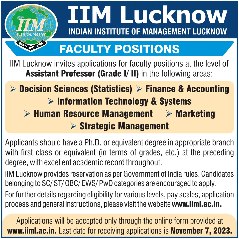 Times Ascent Ad Image for Indian Institute of Management Lucknow